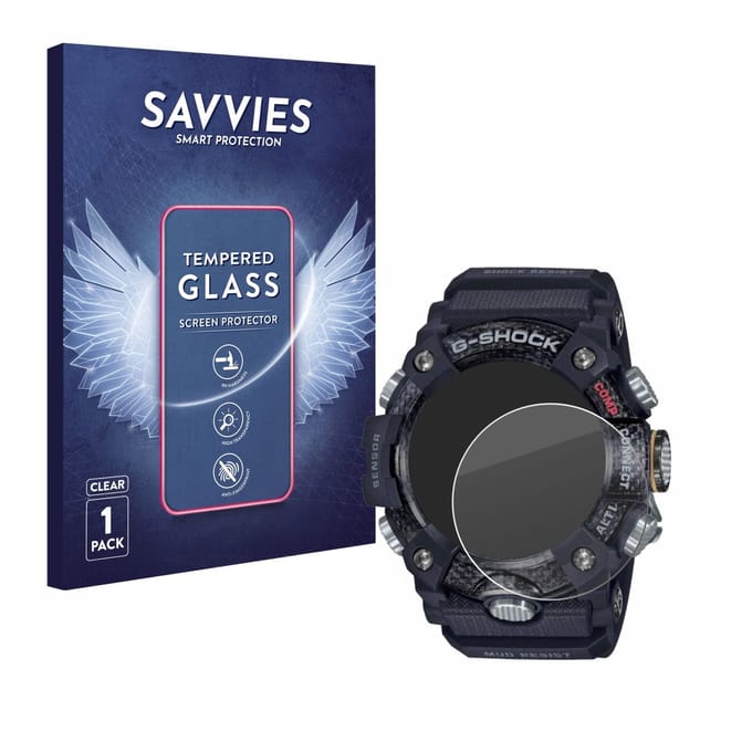 Savvies - Glas Screenprotector voor Casio G-Shock Mudmaster GG-B100-1AER - Gehard Beschermglas 9H
