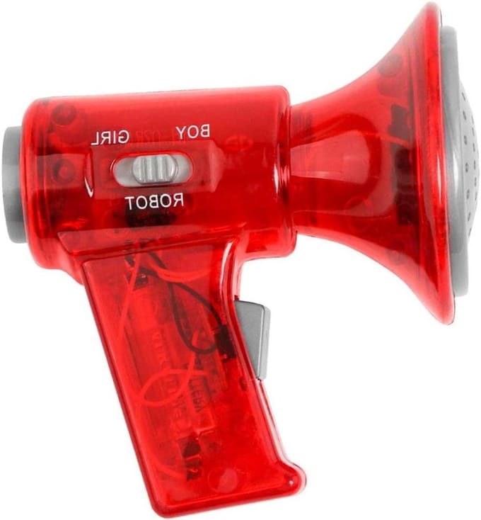Mini Stemvervormer - Speelgoed Megafoon - Kinderfeestjes Pret - Drie Stemmen Selecteerbaar - 7.4 cm Lengte - Rood