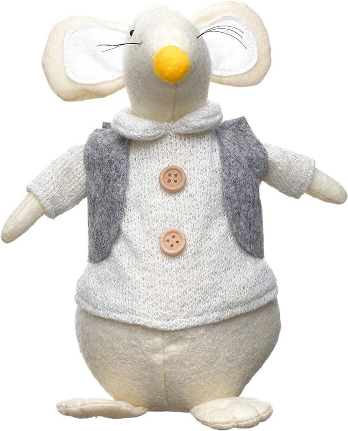 Beige Mouse Cream/White/Grey Female Door Stopper