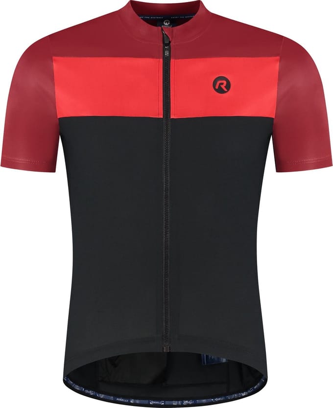 Rogelli Core Block Heren Fietsshirt - Korte mouw - Bordeaux/Rood