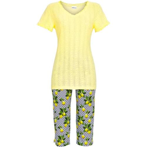 Ringella Pyjama ruiten en citroenen Geel vrouw 36