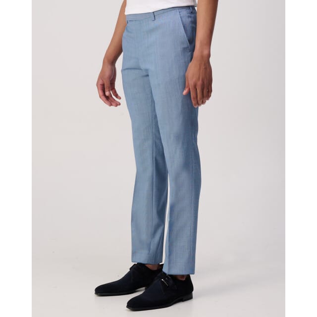 Pantalon van scheerwolmix met vouwlijnen