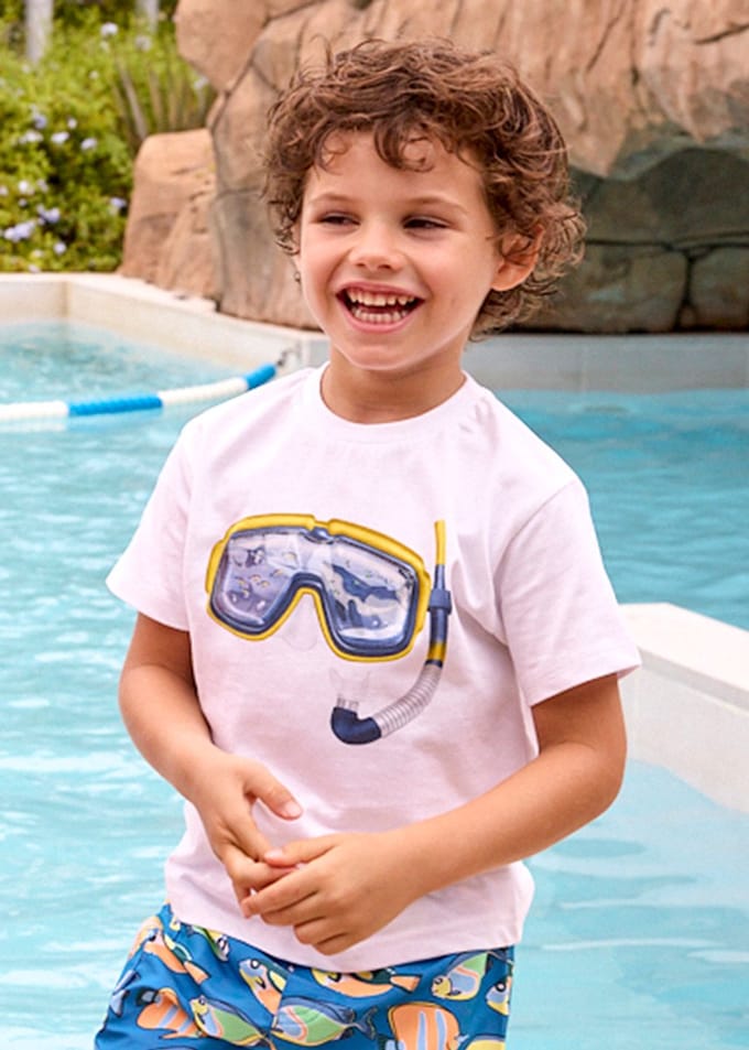 MAYORAL - Jongens t-shirt - Maat 134 - Jongens - wit -