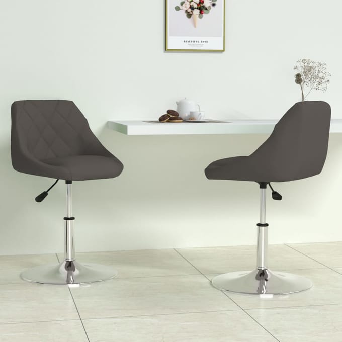 vidaXL - Eetkamerstoelen - draaibaar - 2 - st - fluweel - donkergrijs