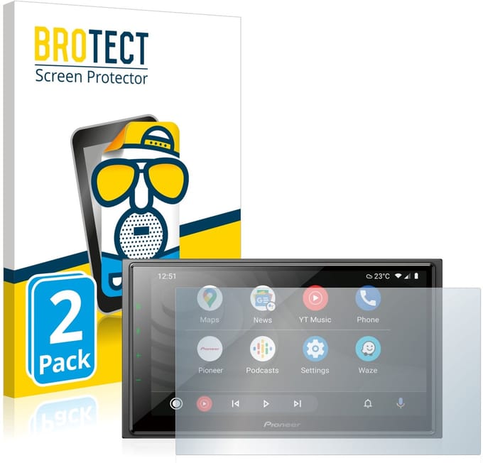 BROTECT - Screenprotector voor Pioneer SPH-EVO64DAB - Folie Beschermfolie matte 2 Stuks