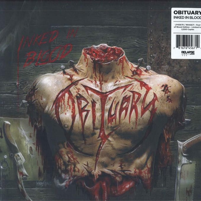 LP Plaat OBITUARY - Inked In Blood RR45671 Relapse Records 2022 VS Rock gray