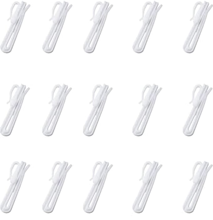 Verstelbare kunststof gordijnhaken - 100 stuks - 85 mm