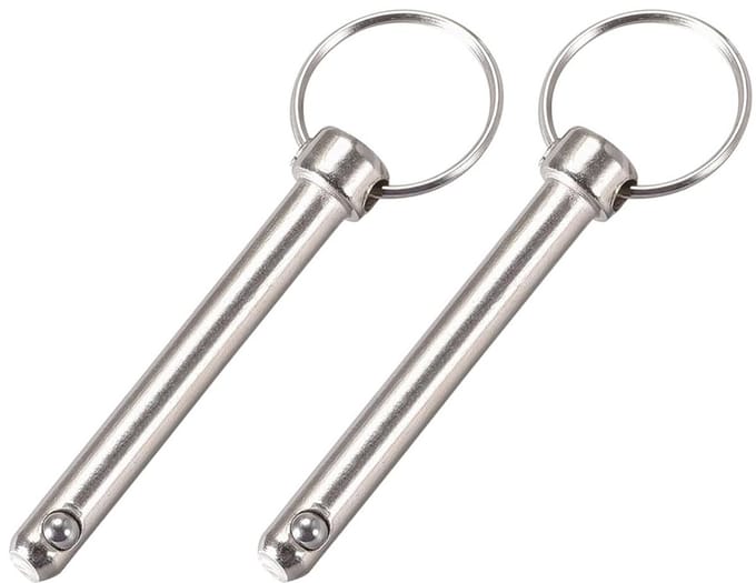 Quick Release Pins 8mm x 60mm - 2 Stuks Carbon Staal Trekpen voor Scheepsbouw en Boottoebehoren