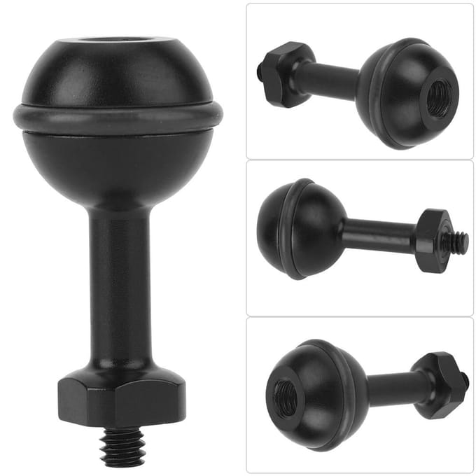 Support de plongée pour caméra d'action, rotule, base de lumière de remplissage, vis de 14 pouces (noir) noir