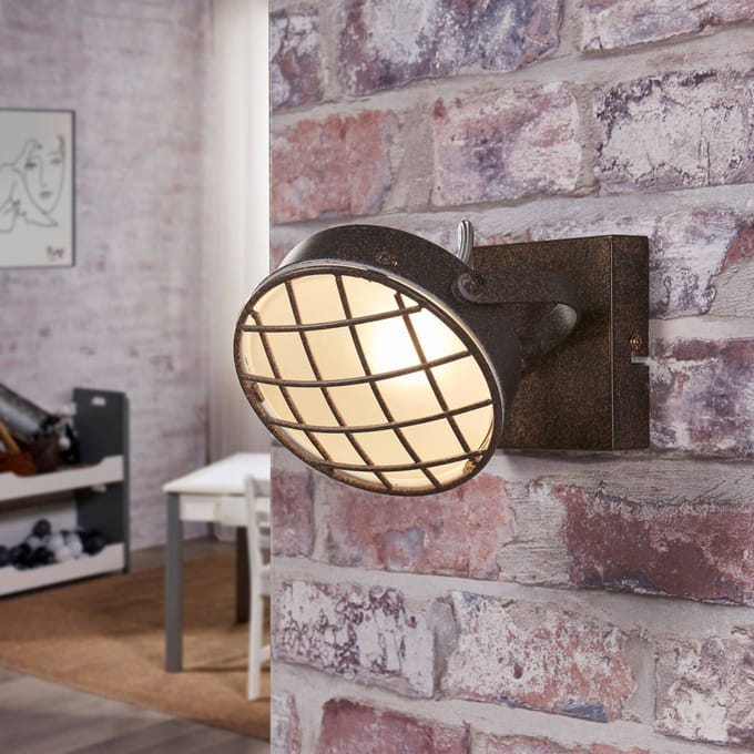 Lindby - buitenspot - 1licht - Metaal, glas - H: 13 cm - G9 - roest, wit