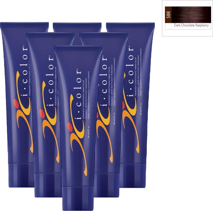 ISO i color Permanent Conditioning Crème Color 60ml 5BR(5.86)Dark Chocolate Raspberry x 6 tubes
