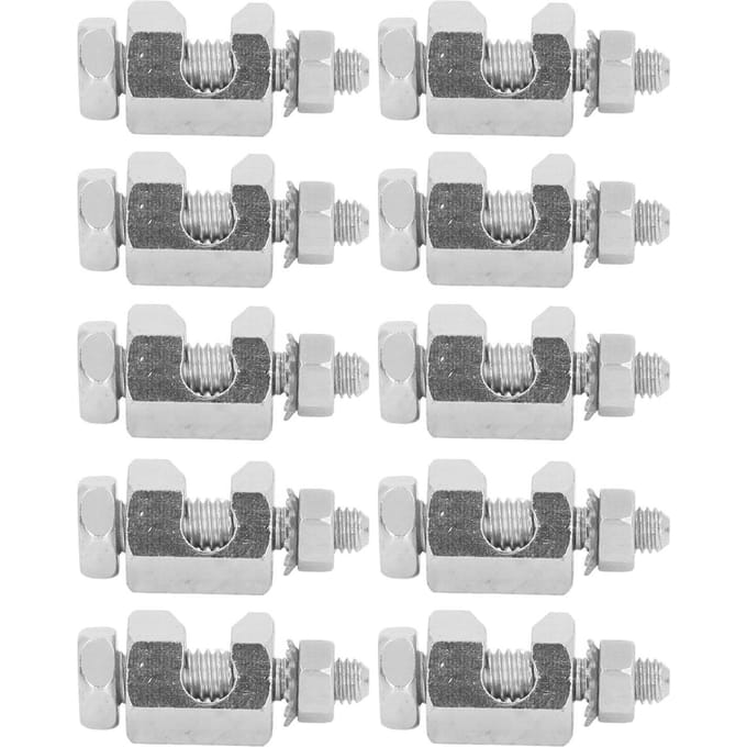 10PCS Collier de Câble de Protection contre la Foudre Hexagonal Externe en Cuivre Clip de Câble de Protection de Mise à la Terre pour Module PV