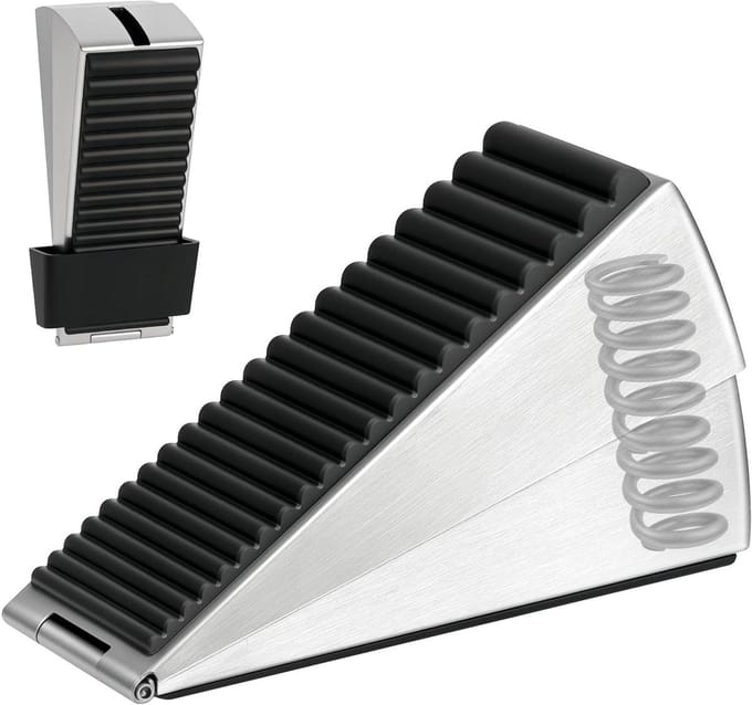 Deurstopper - Deurvanger - Deuren Open Houden - Veerbelast Verstelbaar - Tot 7.6cm - Zilver