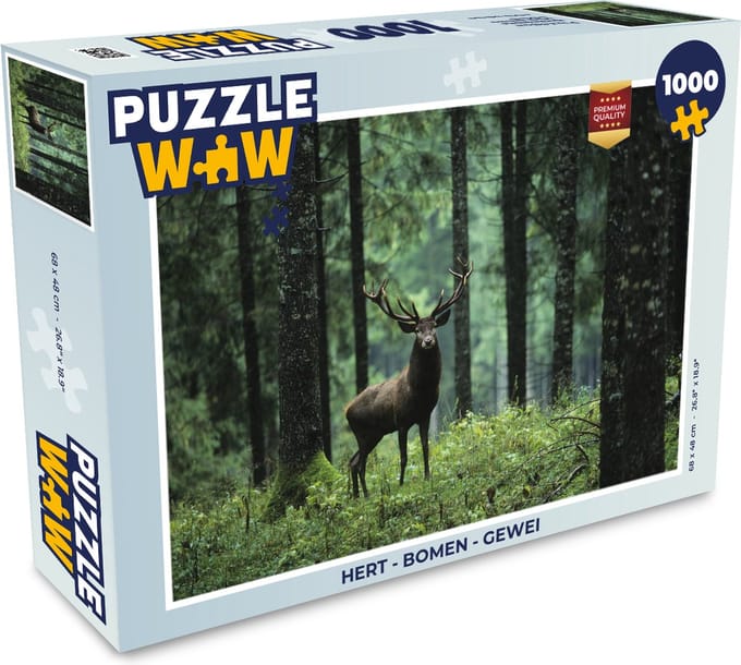 Puzzel Hert - Bomen - gewei - Legpuzzel - Puzzel 1000 stukjes volwassenen