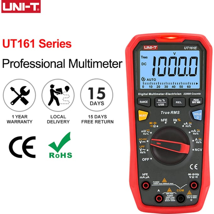 UNI-T Professionele Multimeter Digitale UT161E UT161D UT161B 1000V DC AC Voltmeter Capaciteit Tester Analoge Bar Multimetro UT161E