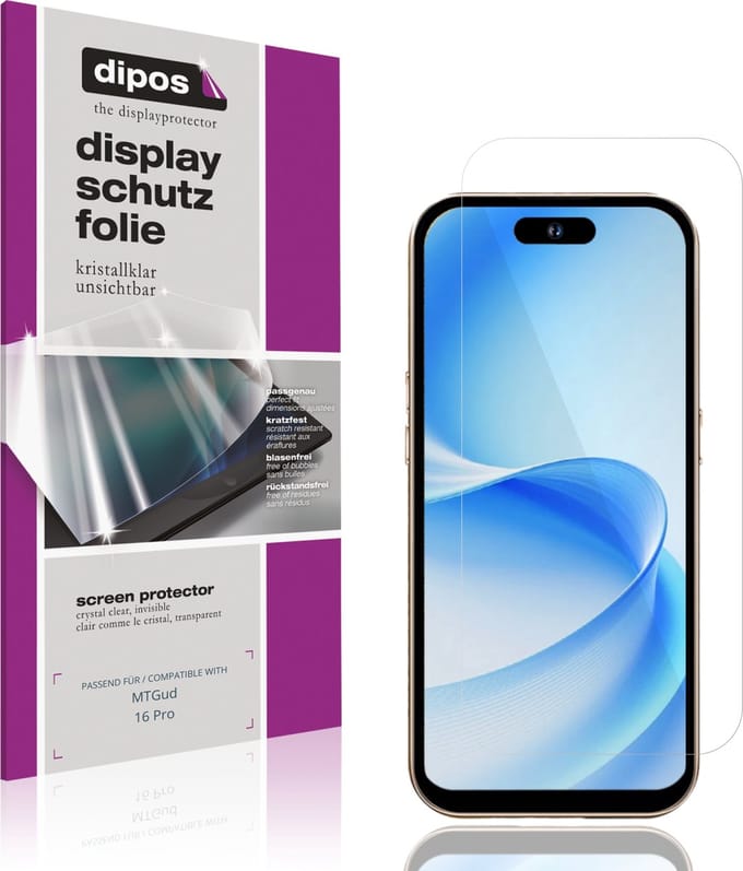 dipos – 4x Beschermfolie geschikt voor MTGud 16 Pro | Krasbestendige & heldere Screenprotector Ultra-Thin