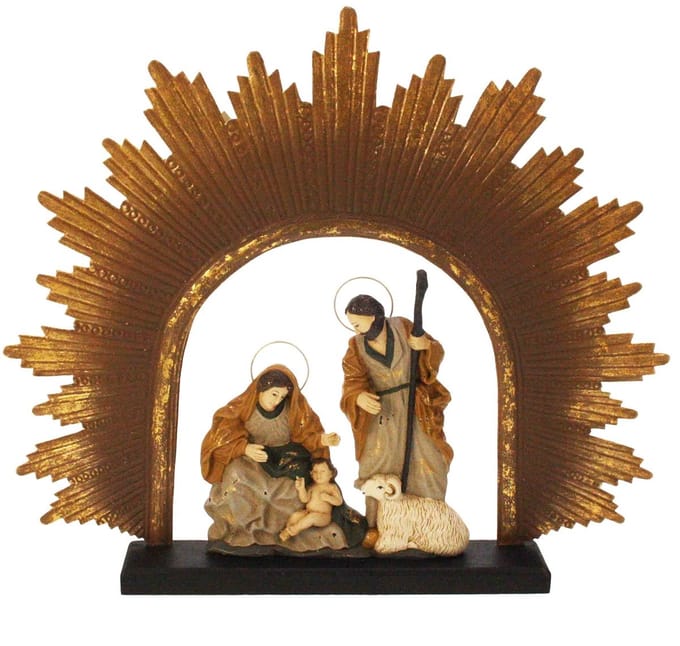 Heilige familie met ram 43x5x36cm