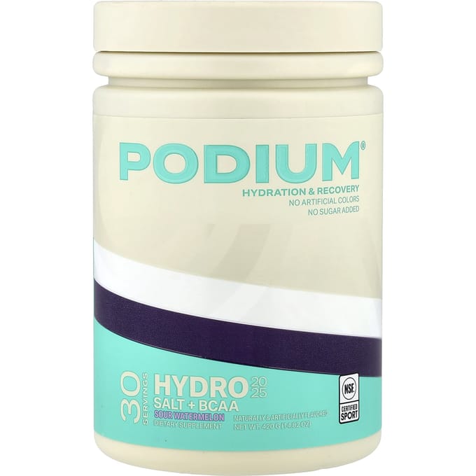 Podium Nutrition, Hydro & Salt 2025 + BCAA, Zure Watermeloen, 420g (14.82oz)