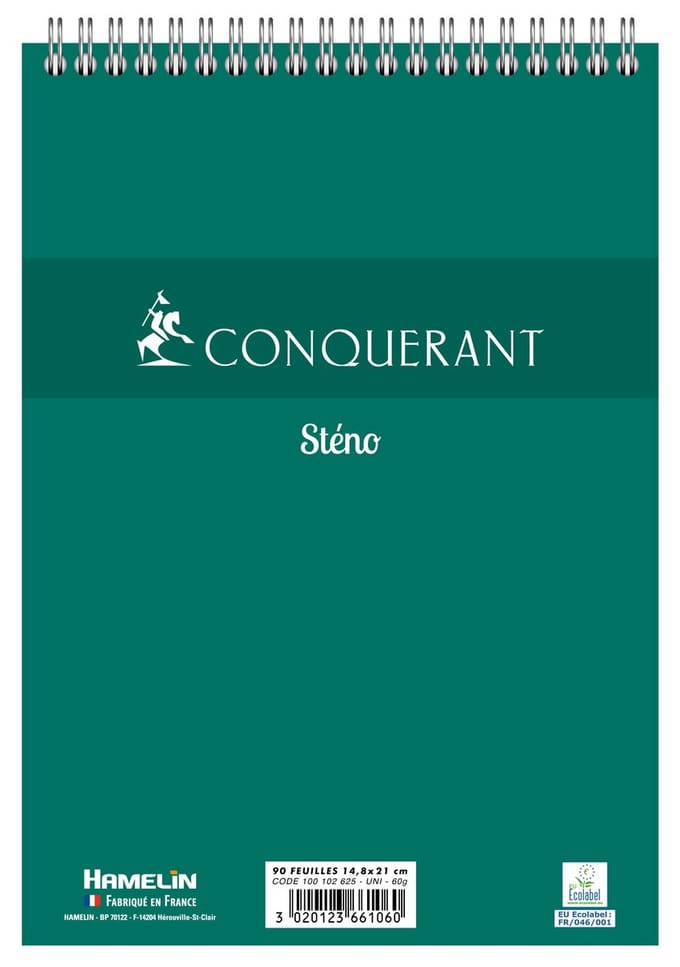 Conquerant 100102625 schrijfblok & schrift A5 180 vel Groen