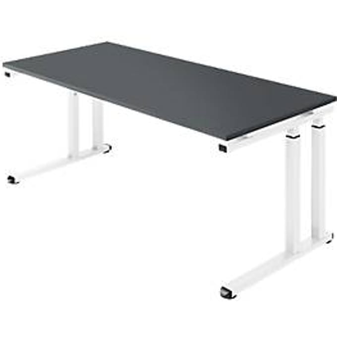Schäfer Shop  Select Bureautafel SET UP, C-poot onderstel, 1800 x 800, grafiet/wit