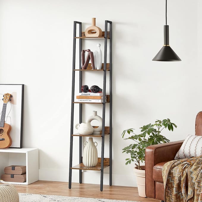 FurnStar - Boekenkast met 5 planken - 33.8x30x170cm - Bruin