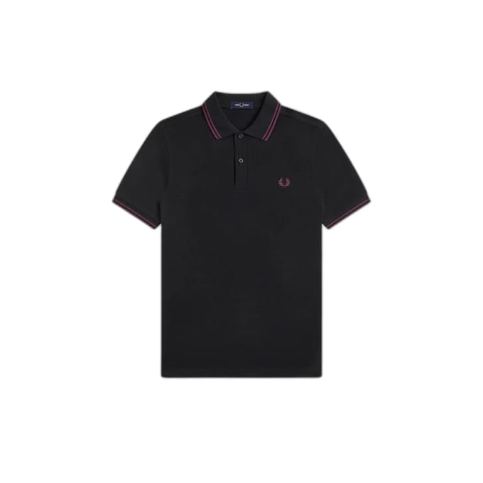 Fred Perry Twin tipped polo - black plum plum
