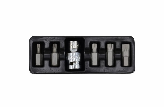 AWTools - Spline Bit Set - M5-M12 - Zwart - Adapter Inclusief