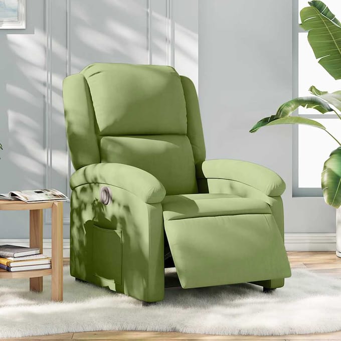 vidaXL - Fauteuil - elektrisch - verstelbaar - fluweel - lichtgroen