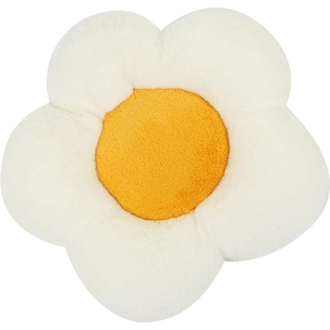 Coussin de Siège Auto Antidérapant Doux Peluche Chaud Confortable Design Mignon Coussin de Fesses pour Siège Avant de Voiture Forme Fleur white