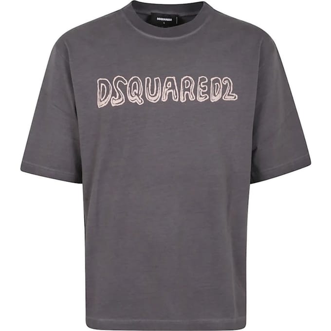 Dsquared2 Best Fade Loose Fit Cartoon Logo T-shirt Houtskoolgrijs