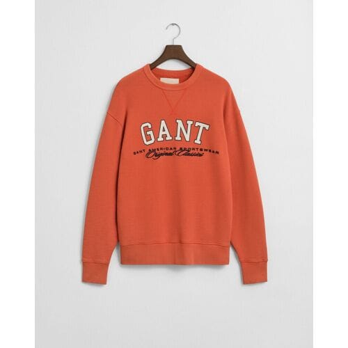 Gant Trui Connecticut Graphic Sweatshirt Crew Neck Deep Orange / male