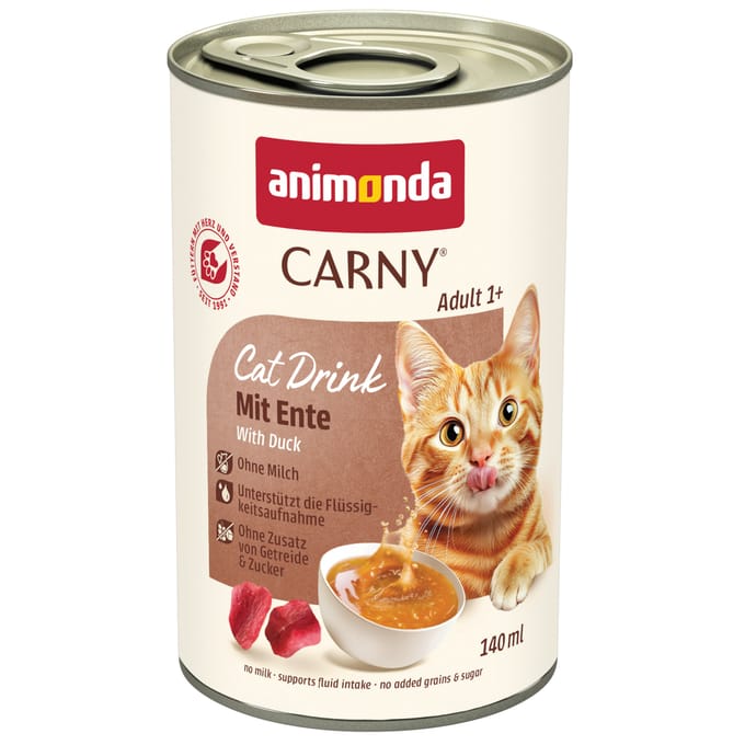 12x140ml animonda Carny Cat Drink Eend Kattenmelk