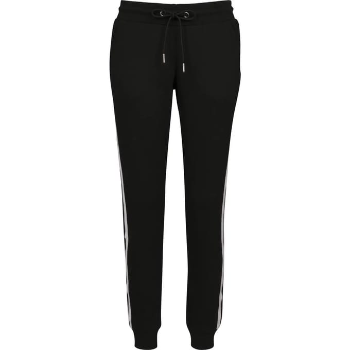 Urban Classics - College Contrast Dames joggingbroek - S - Zwart/Wit