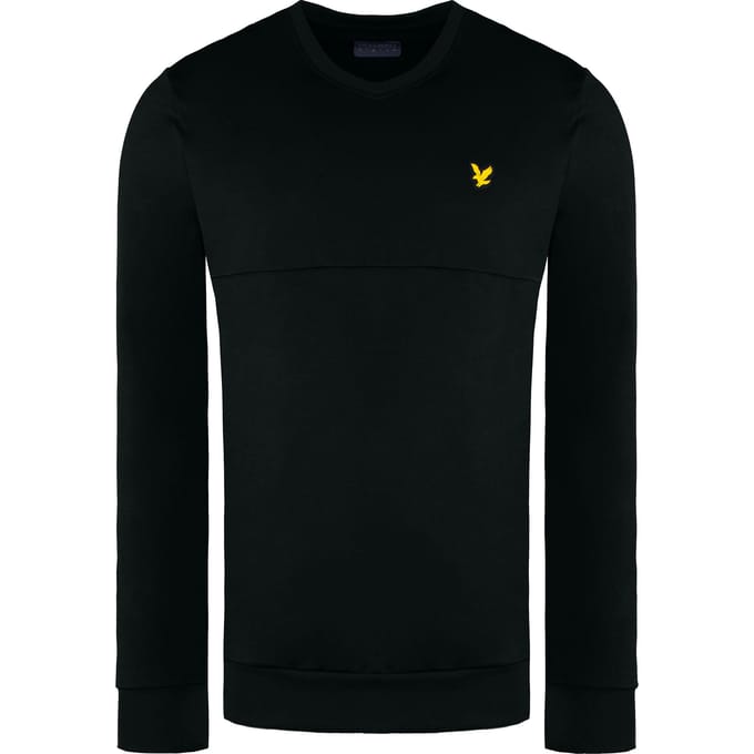 Lyle & Scott V-hals Colour Block Midlay Zwarte trui
