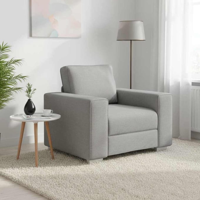 vidaXL - Sofa - Stoel - Wolkgrijs - 100 - cm - Stof