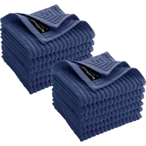Byrklund Vaatdoek Clean & Shiny Blauw - Set van 12 - 100% Katoen - 30x30 cm
