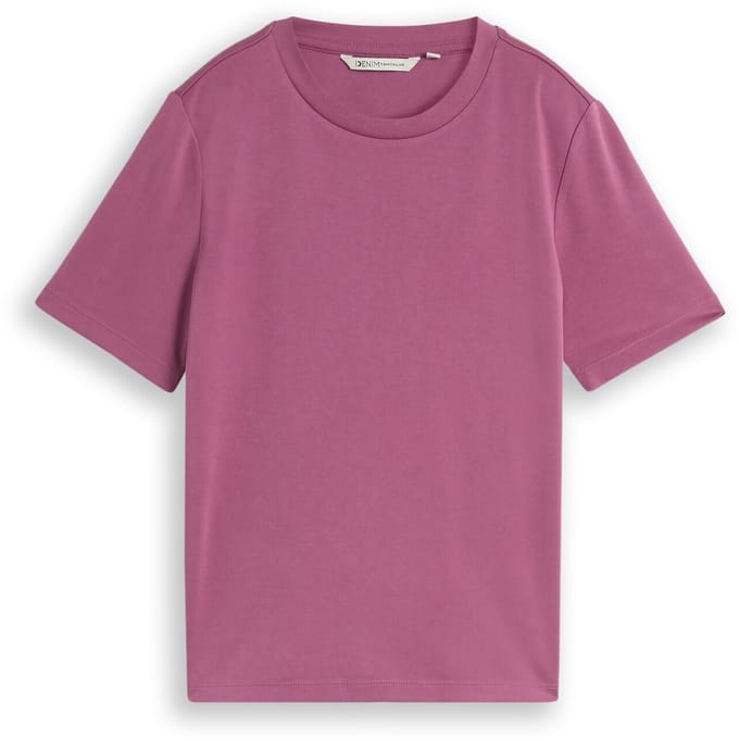 Tom Tailor Denim - T-shirt met losse pasvorm - Maat M - dusty berry