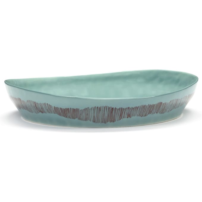 Serax Feast Dienblad S - azure / stripes rood