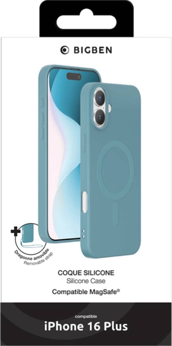 Bigben Connected, Hoesje geschikt voor iPhone 16 Plus - MagSafe, Groen