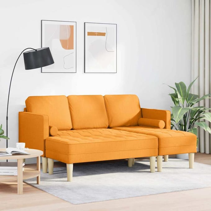 vidaXL - Bankstel - 2 - st - Dongeel - Polyester