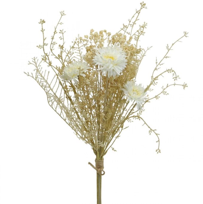 Kunstboeket van asters en gipskruid in beige en wit, perfect voor brui