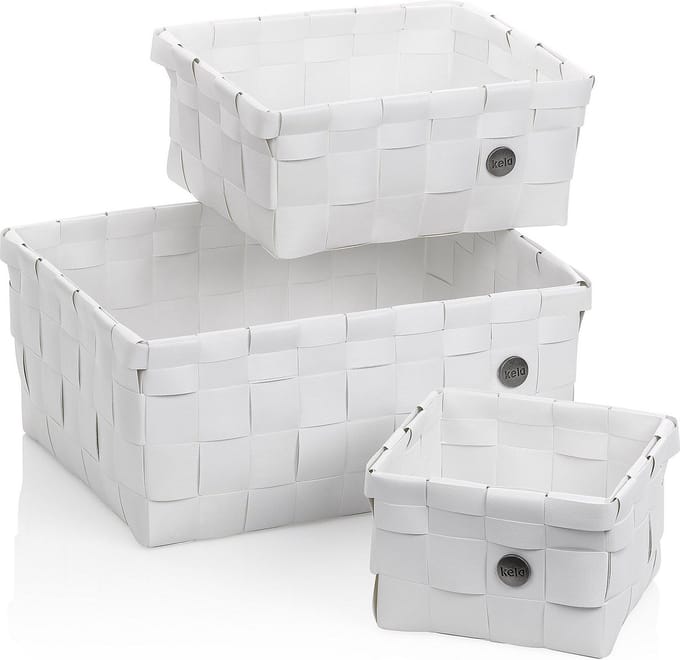 Mand, Set van 3 Stuks, Polypropyleen, Wit - Kela | Neo