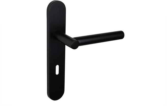Lavuzo deurkruk Grosetto Zwart met afgerond schild SL72 | Per set | Deurklink met schild