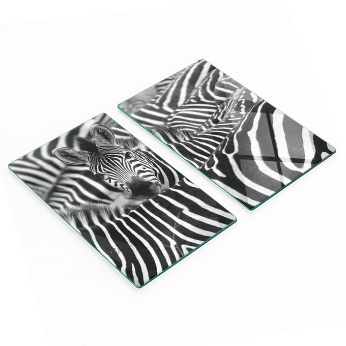 Multifunctionele decoratieve glazen borden met zebraprint 2x30x52 cm