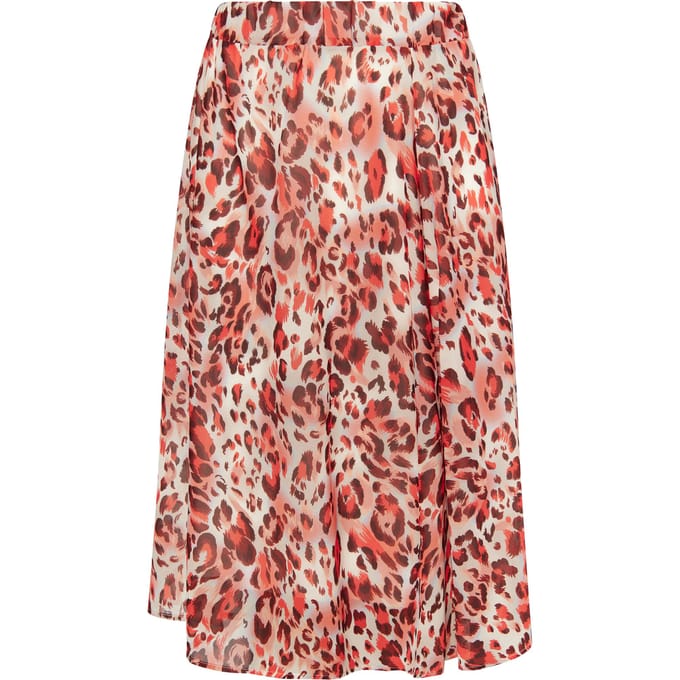 Faina Rok met luipaardprint Dames Rood Veelkleurig