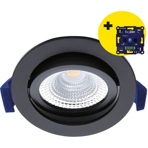 LED inbouwspot - zwart - 5W - dimbaar - IP54 waterbestendig - 1 stuk