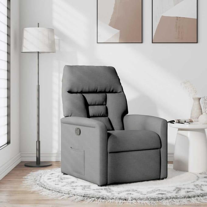 vidaXL - Relaxfauteuil - Donkergrijze - Stof