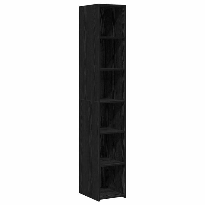 vidaXL - Highboard - Zwart - eiken - 30 - x - 41 - x - 185 - cm - Bewerkt - hout
