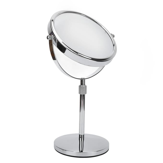 Miroir de Maquillage de Table Maison 7 Pouces Hauteur Réglable Double Face Grossissement 3X Miroir de Vanité white