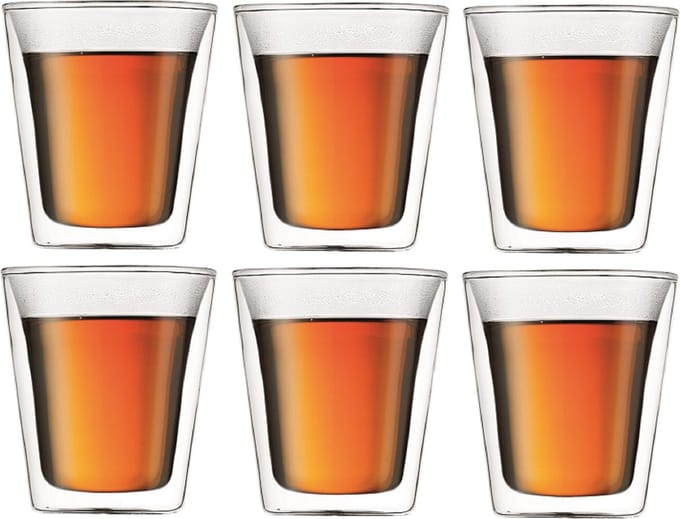 Bodum Canteen dubbelwandige glazen set - 0,1 L, 6 stuks